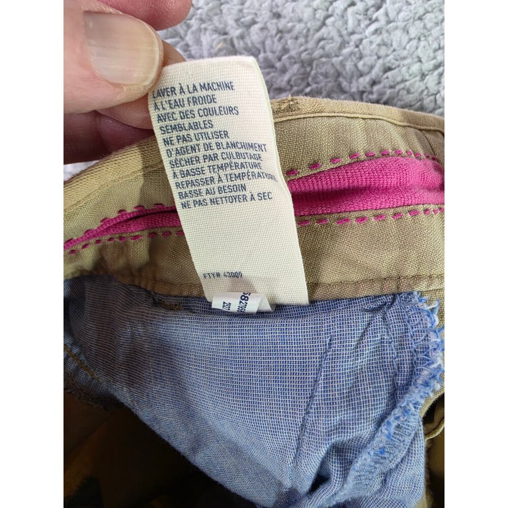 American Eagle Pants Size 12 Khaki Wide Leg Button Detail Preppy Y2K 90s Sailor - Picture 11 of 12